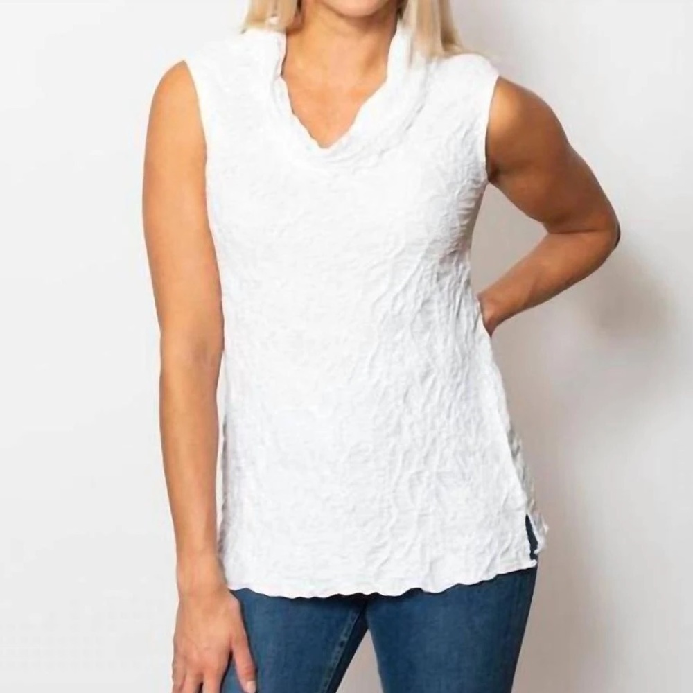 Snoskins White Crinkle Textured Dreamcatcher Sleeveless Tank Top XL